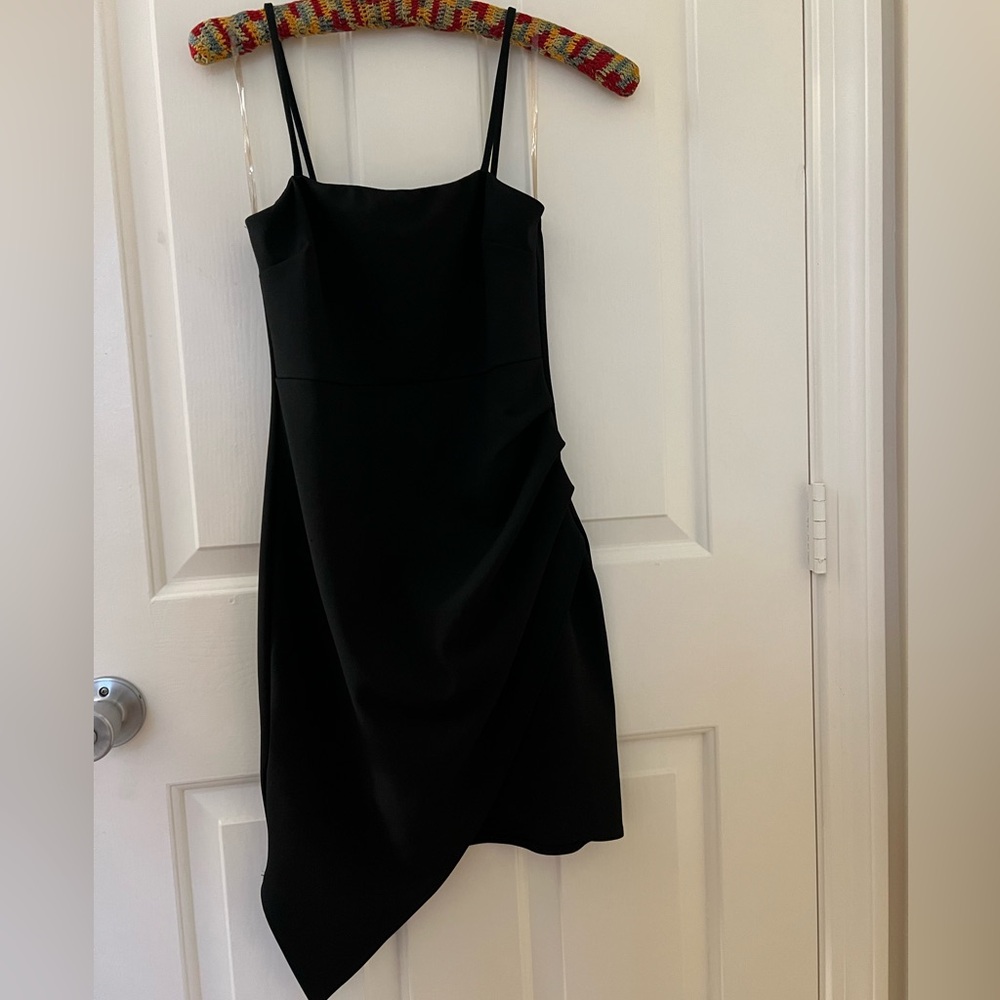 blue blush black mini dress. size M